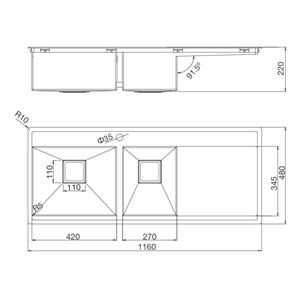 Chậu rửa chén Malloca MS 6306T